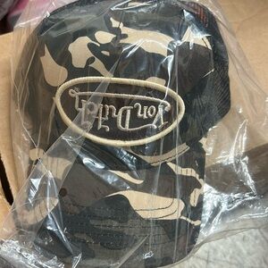 Von Dutch Yellow Camouflage Trucker Style SnapBack Cap NWT